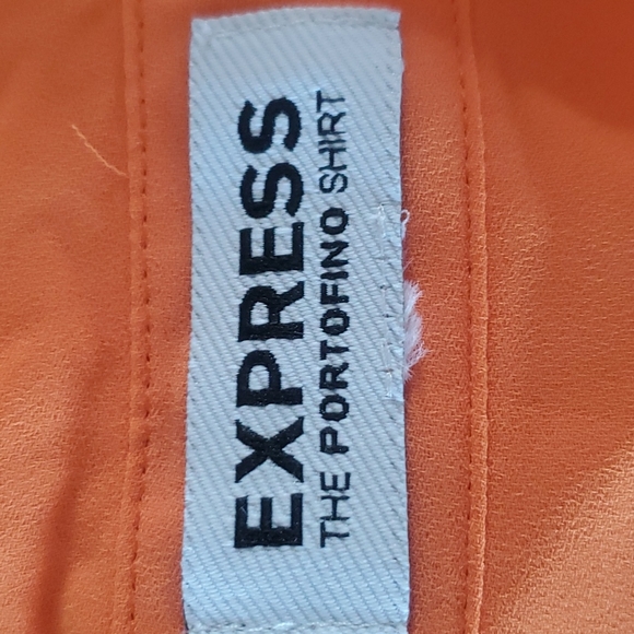 Express Women's Colared Longsleeve Orange Blouse Top - Picture 8 of 9